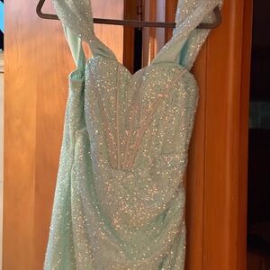 Sparkling Light Blue Evening Gown